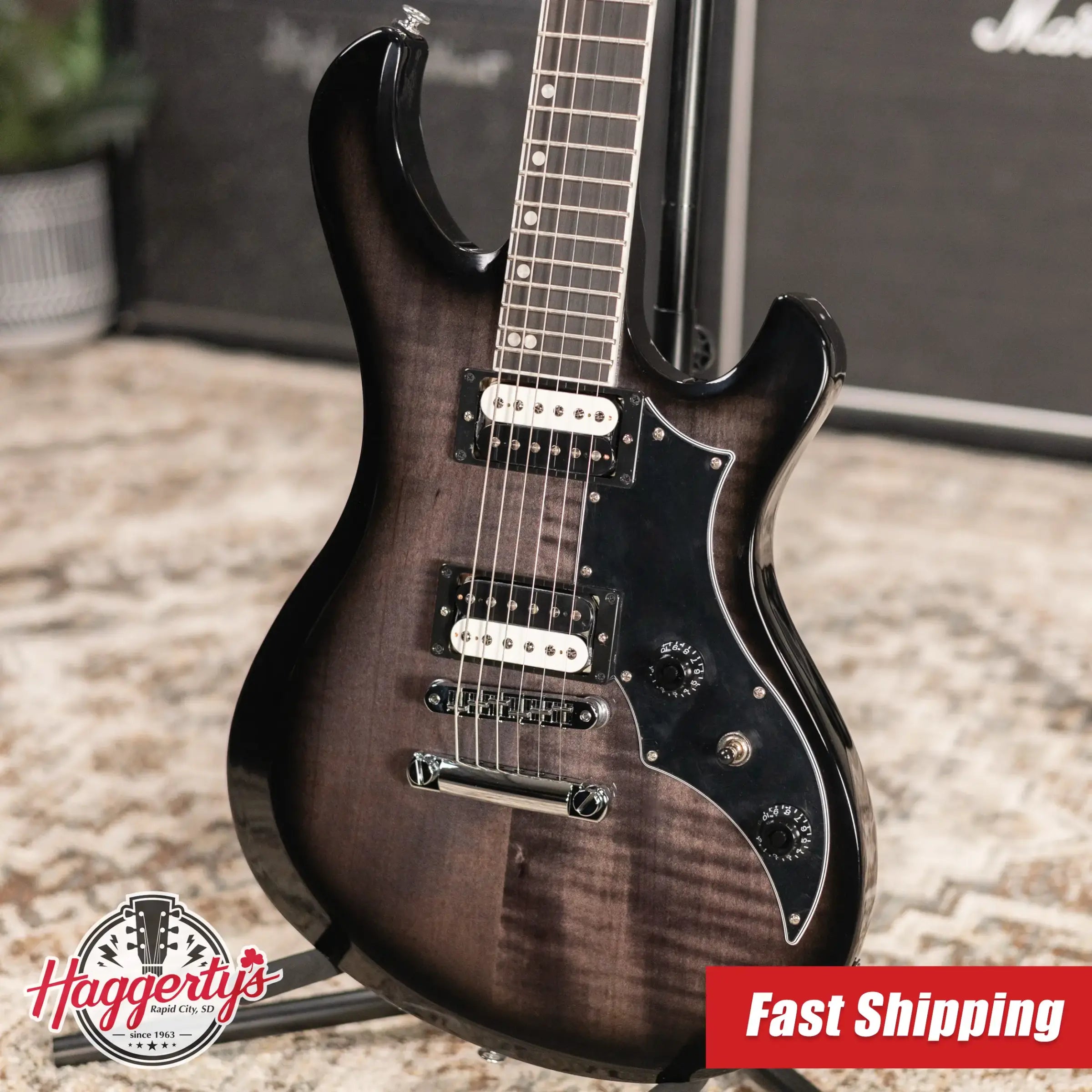 Gibson Victory Figured Top Electric Guitar - Translucent Ebony Burst with Hardshell Case