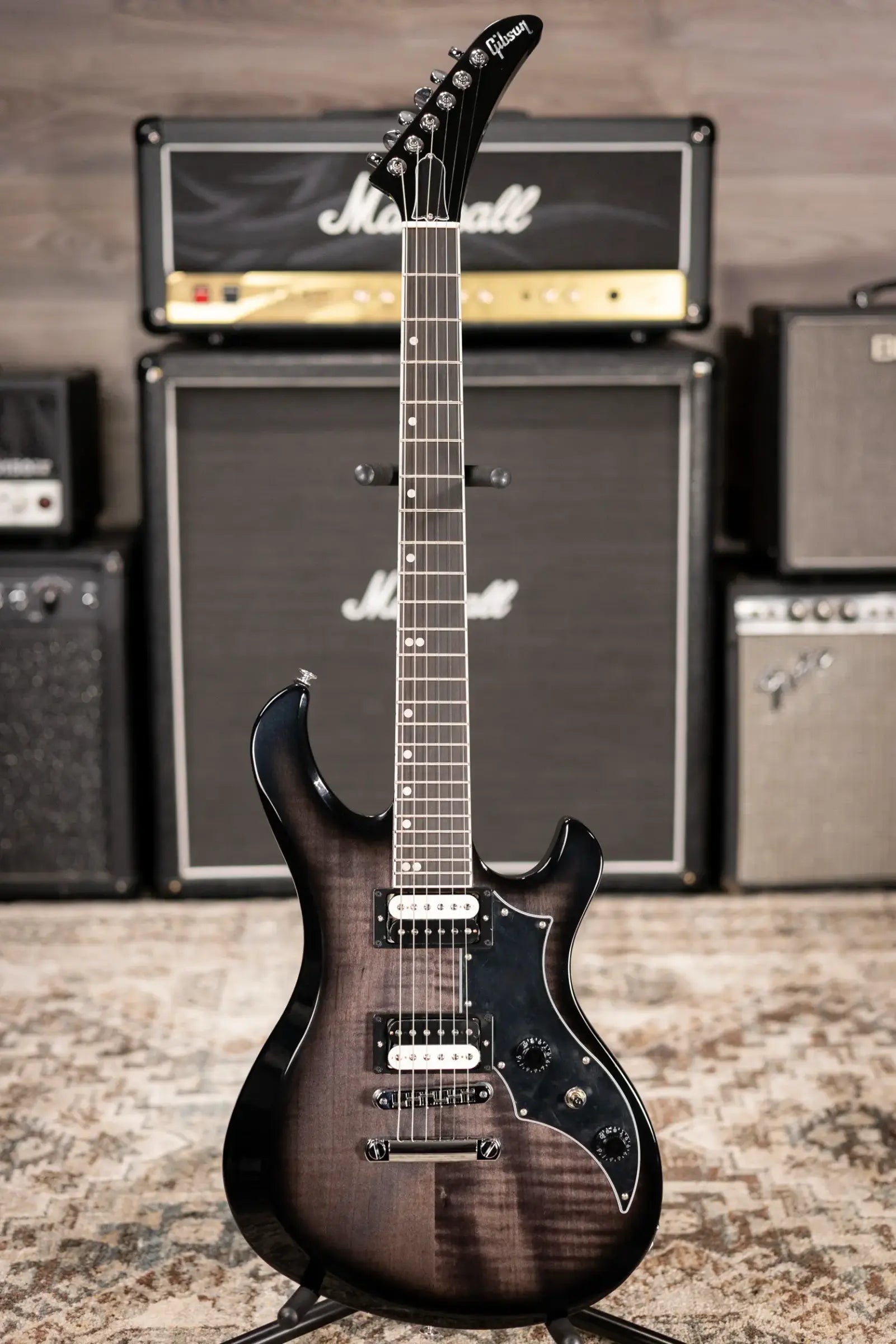Gibson Victory Figured Top Electric Guitar - Translucent Ebony Burst with Hardshell Case