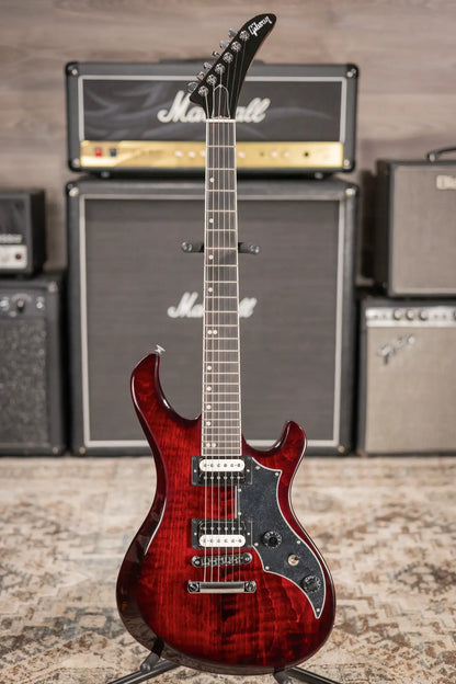 Gibson Victory Figured Top Electric Guitar - Wine Red Burst with Dirty Fingers Pickups and Hardshell Case