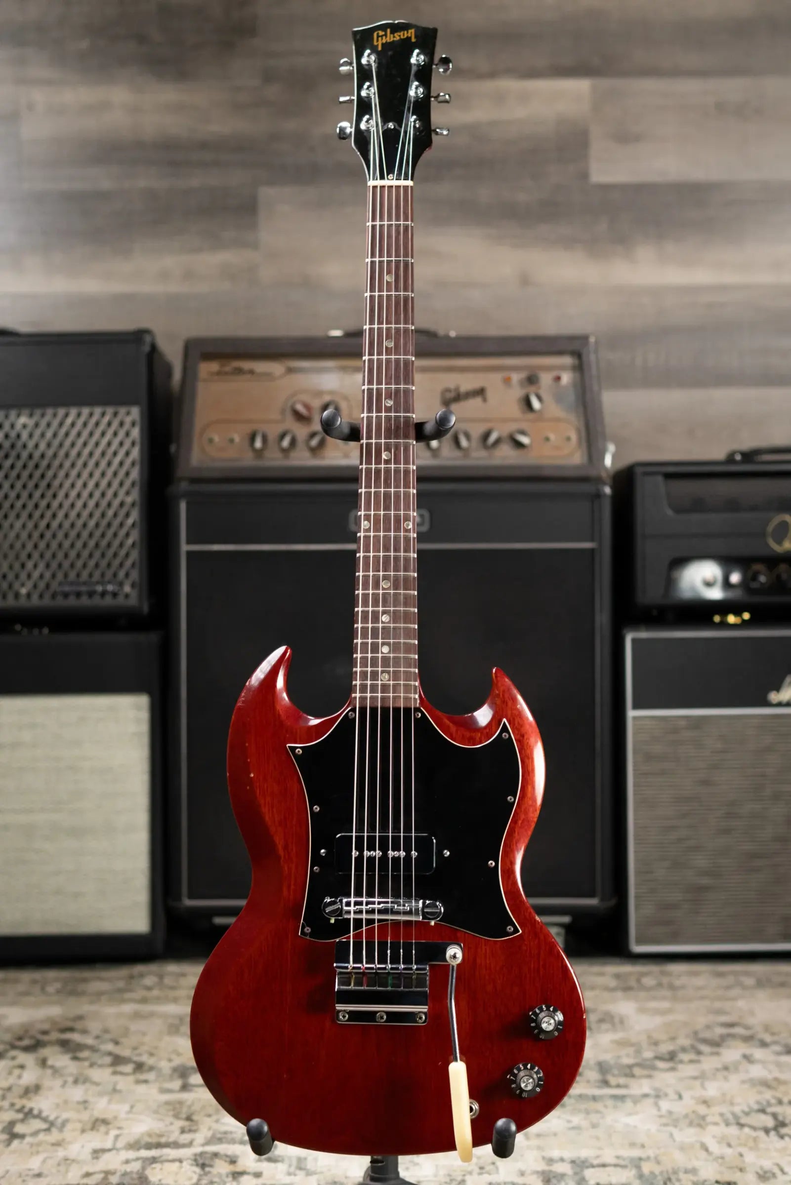 Gibson Vintage 1969 SG Junior Electric Guitar - Cherry Red with Chipboard Case - Used