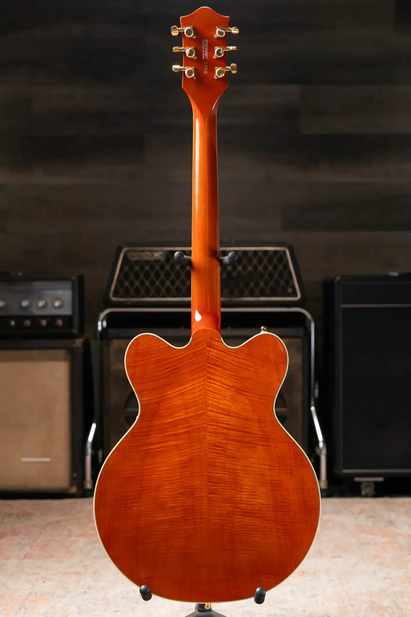 Gretsch Electromatic LTD Flame Okoume Broadkaster Double-Cut with Bigsby Electric Guitar - Roundup Orange