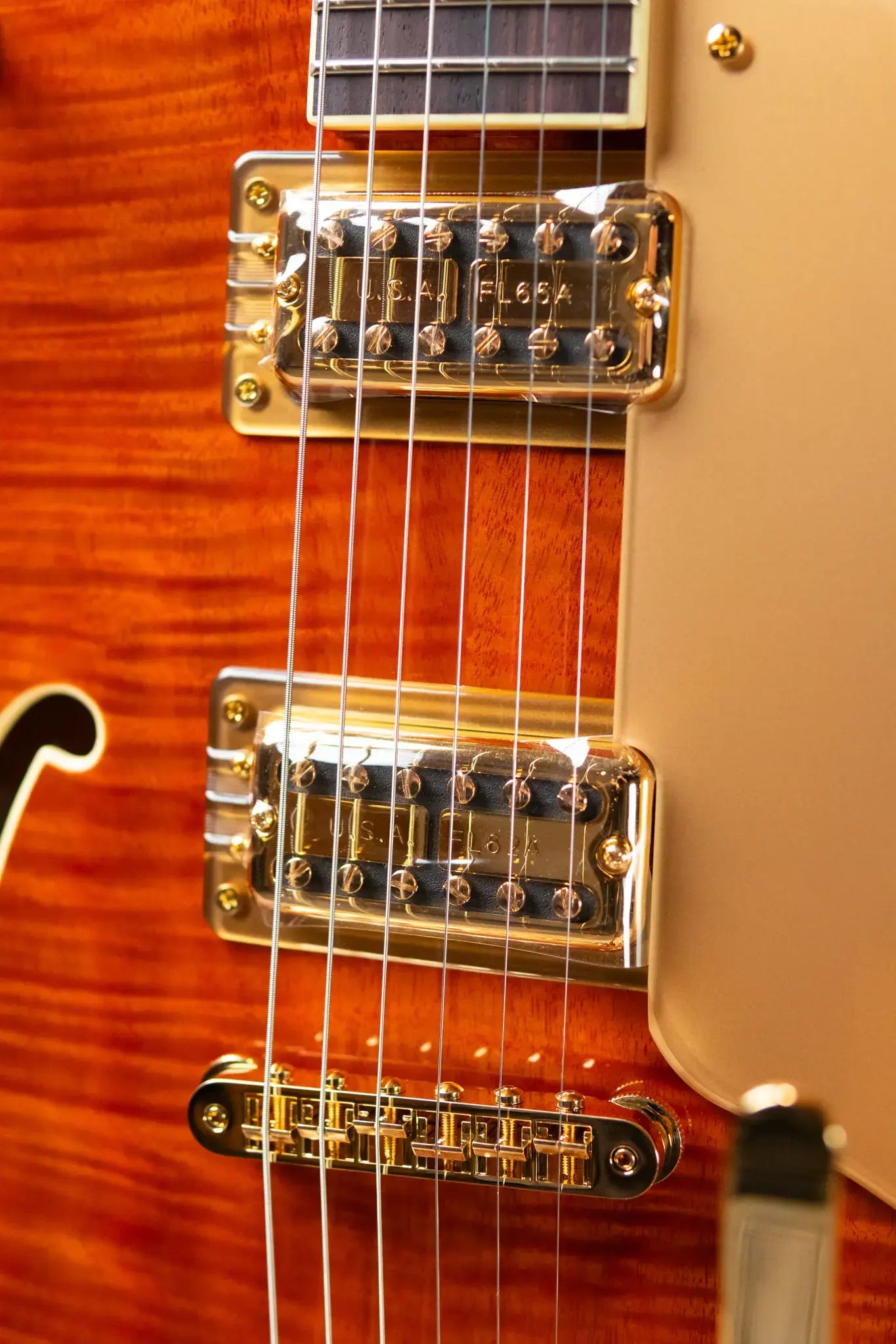 Gretsch Electromatic LTD Flame Okoume Broadkaster Double-Cut with Bigsby Electric Guitar - Roundup Orange