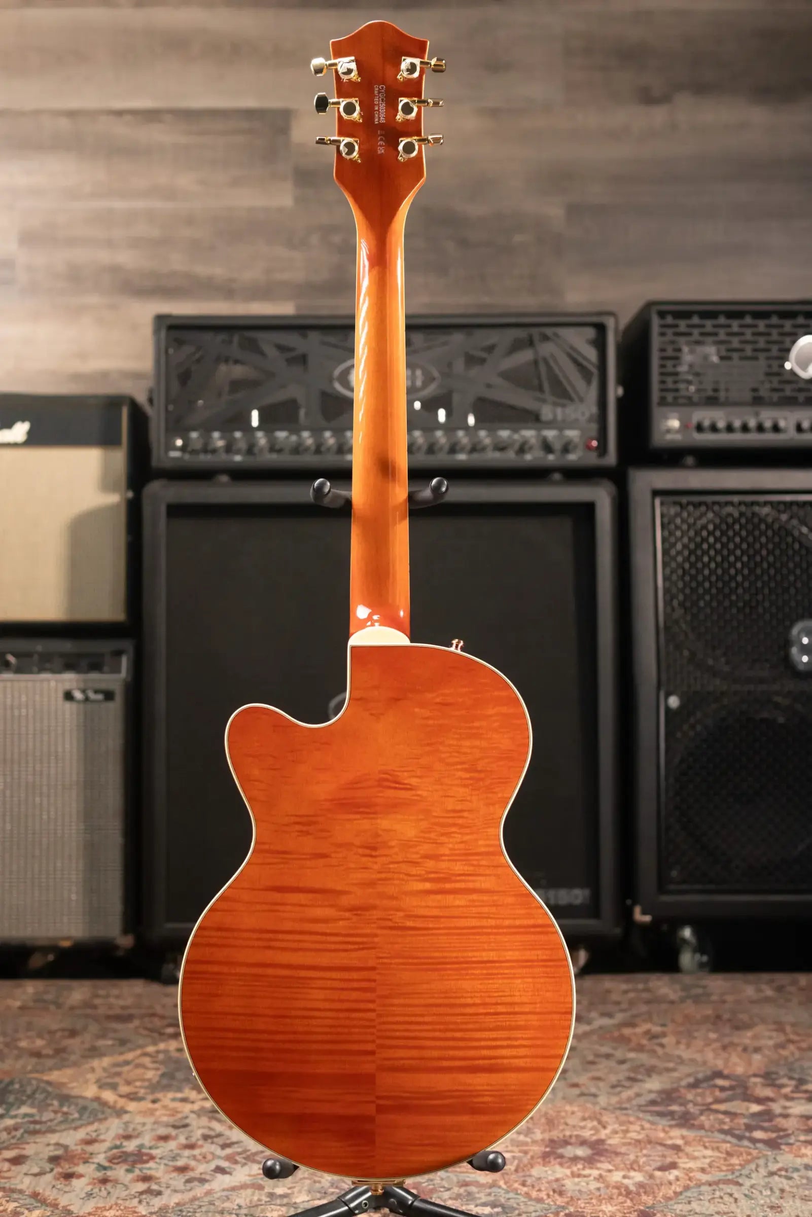 Gretsch Electromatic LTD Flame Okoume Broadkaster Jr. Single-Cut with Bigsby Electric Guitar - Roundup Orange
