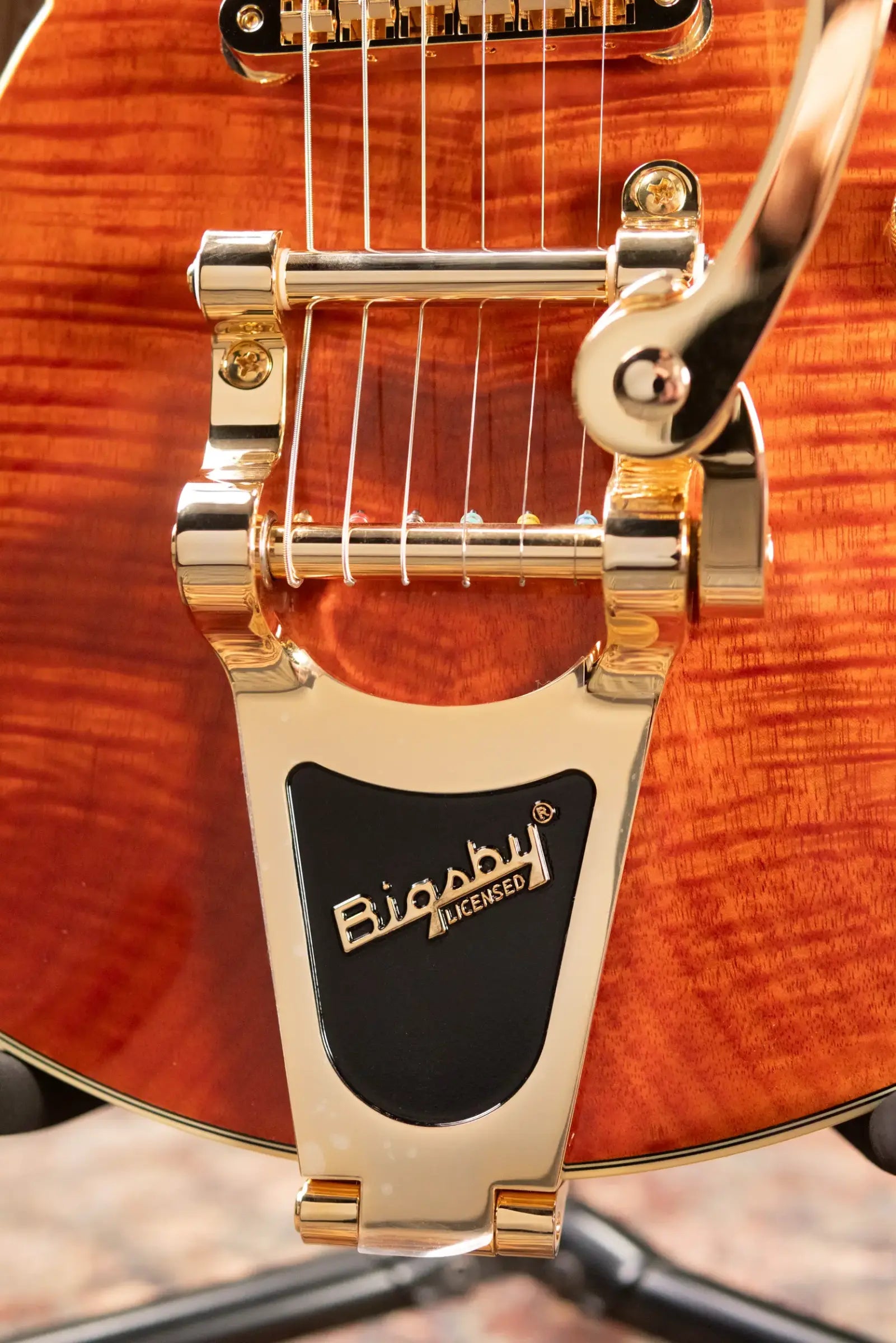 Gretsch Electromatic LTD Flame Okoume Broadkaster Jr. Single-Cut with Bigsby Electric Guitar - Roundup Orange
