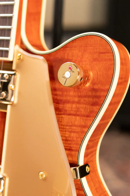 Gretsch Electromatic LTD Flame Okoume Broadkaster Jr. Single-Cut with Bigsby Electric Guitar - Roundup Orange