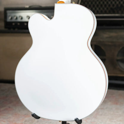 Gretsch Falcon Hollow Body with String-Thru Bigsby and Gold Hardware, Ebony Fingerboard - White with Hardshell Case