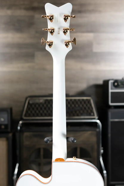 Gretsch Falcon Hollow Body with String-Thru Bigsby and Gold Hardware, Ebony Fingerboard - White with Hardshell Case