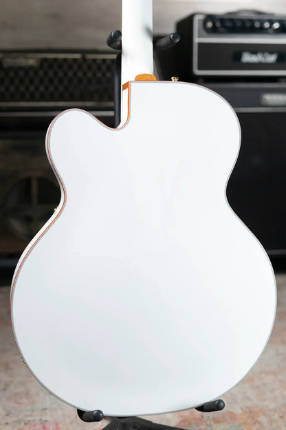 Gretsch Falcon Hollow Body with String-Thru Bigsby and Gold Hardware, Ebony Fingerboard - White with Hardshell Case