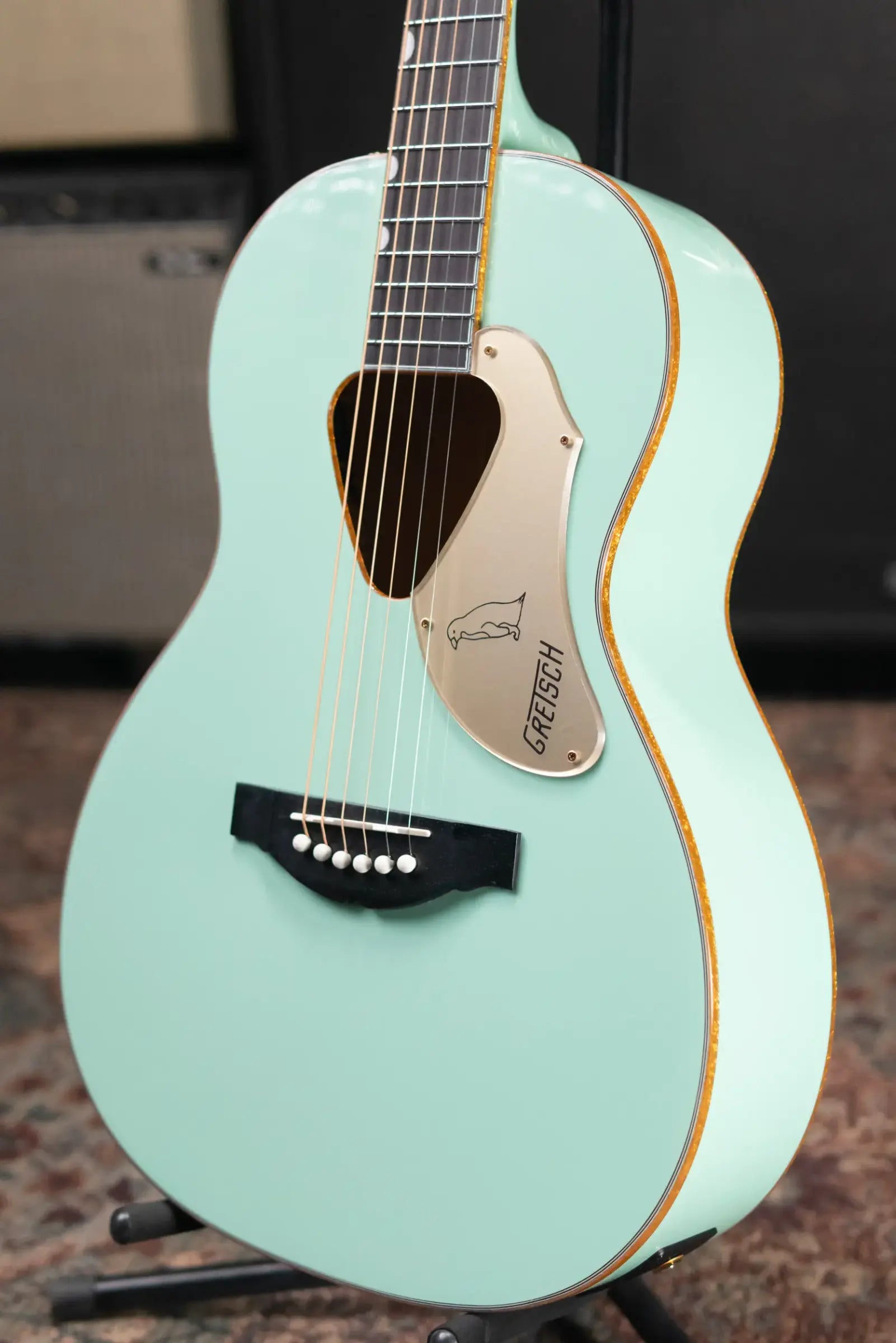 Gretsch G5021E Rancher Penguin Parlor Acoustic/Electric Guitar - Mint Metallic