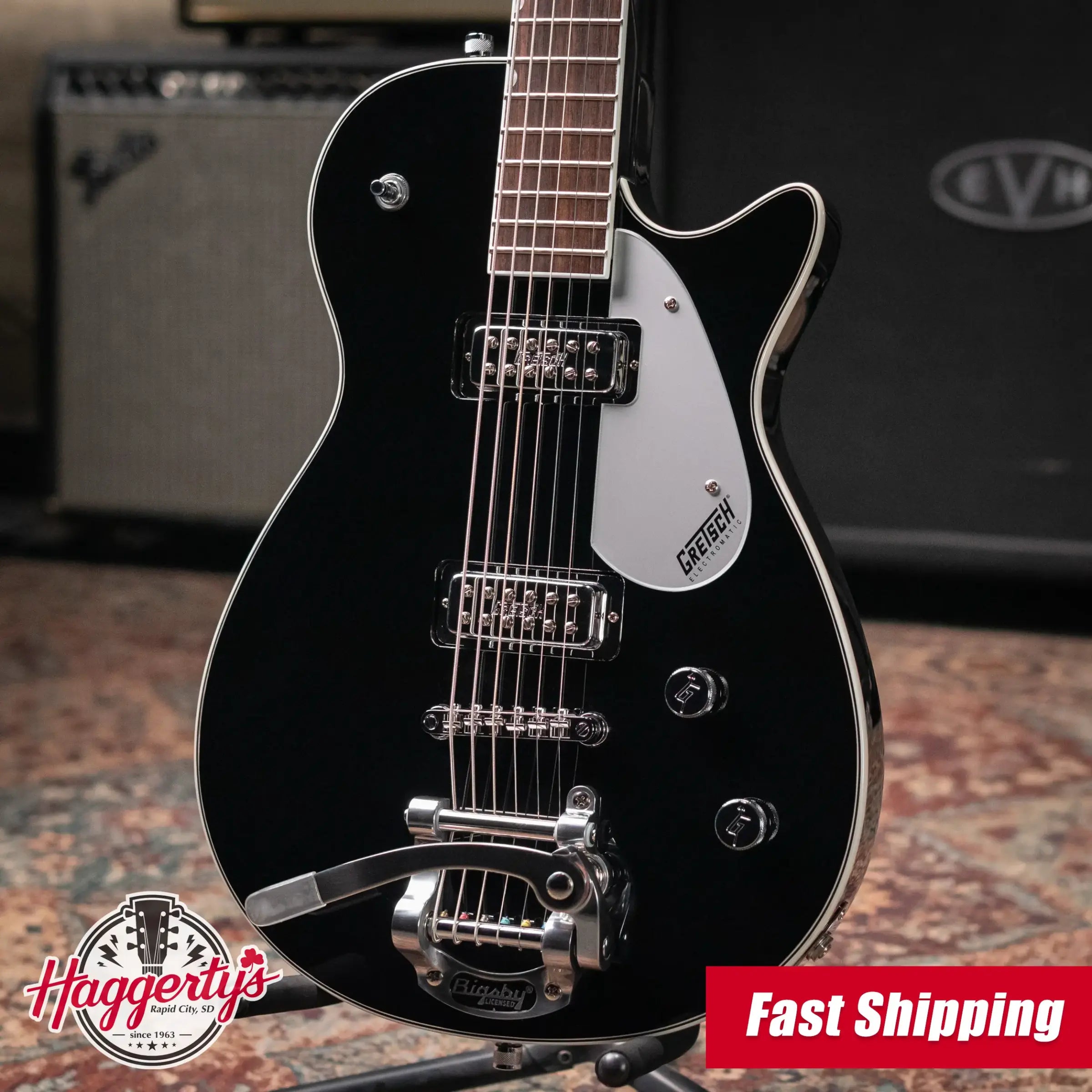 Gretsch G5260T Electromatic Jet Baritone with Bigsby Electric Guitar - Black