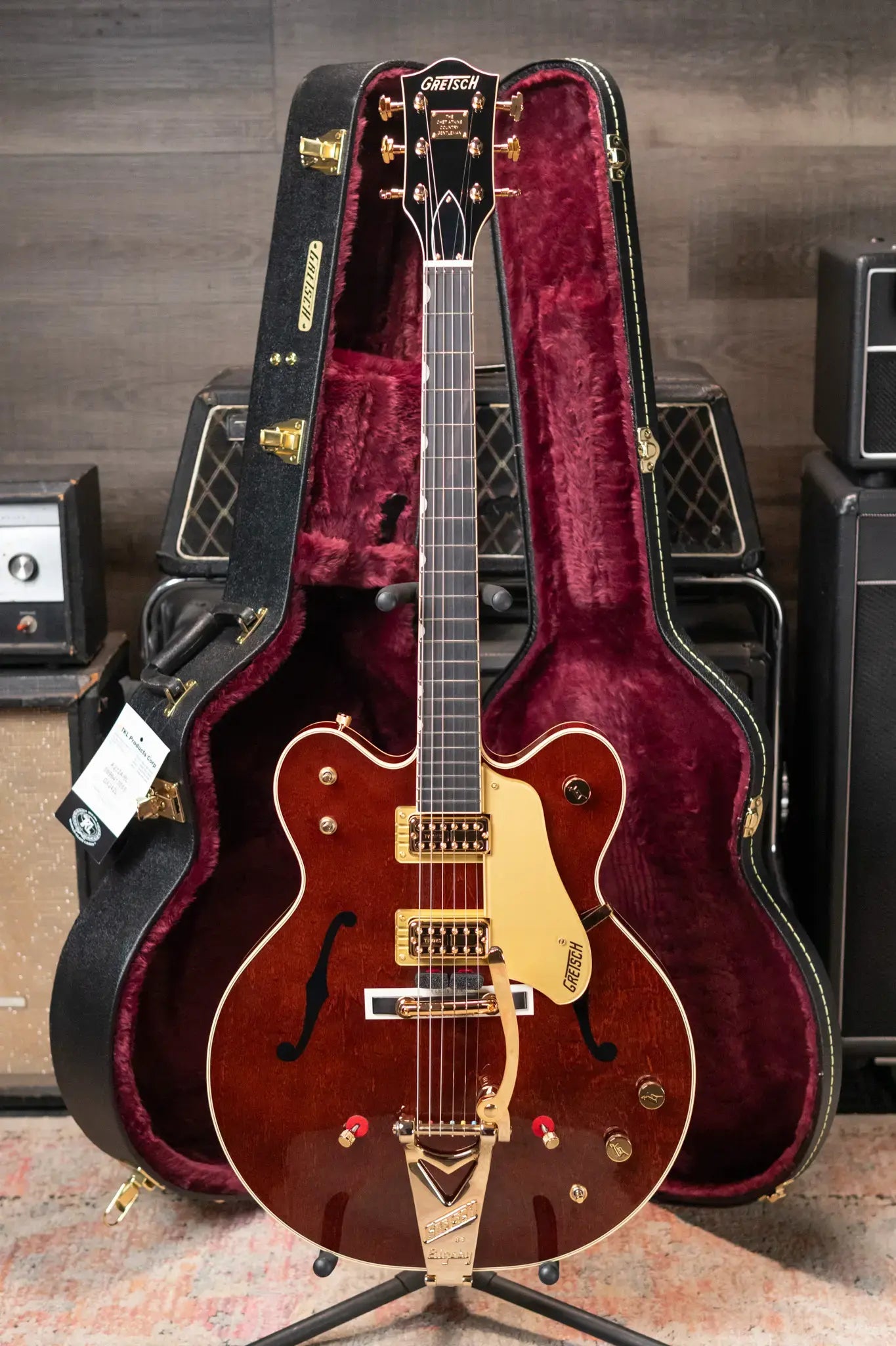 Gretsch G6122T-62 Vintage Select Edition '62 Chet Atkins Country Gentleman Hollow Body with Bigsby, TV Jones - Walnut Stain with Deluxe Hardshell Case