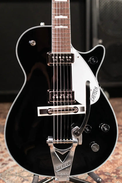 Gretsch G6128T-GH George Harrison Signature Duo Jet Solid Body with Bigsby Electric Guitar - Black with Hardshell Case - Demo