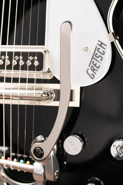 Gretsch G6128T-GH George Harrison Signature Duo Jet Solid Body with Bigsby Electric Guitar - Black with Hardshell Case - Demo