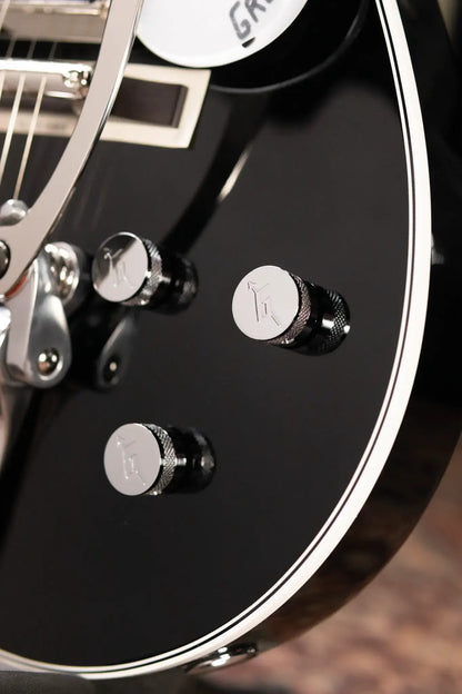 Gretsch G6128T-GH George Harrison Signature Duo Jet Solid Body with Bigsby Electric Guitar - Black with Hardshell Case - Demo