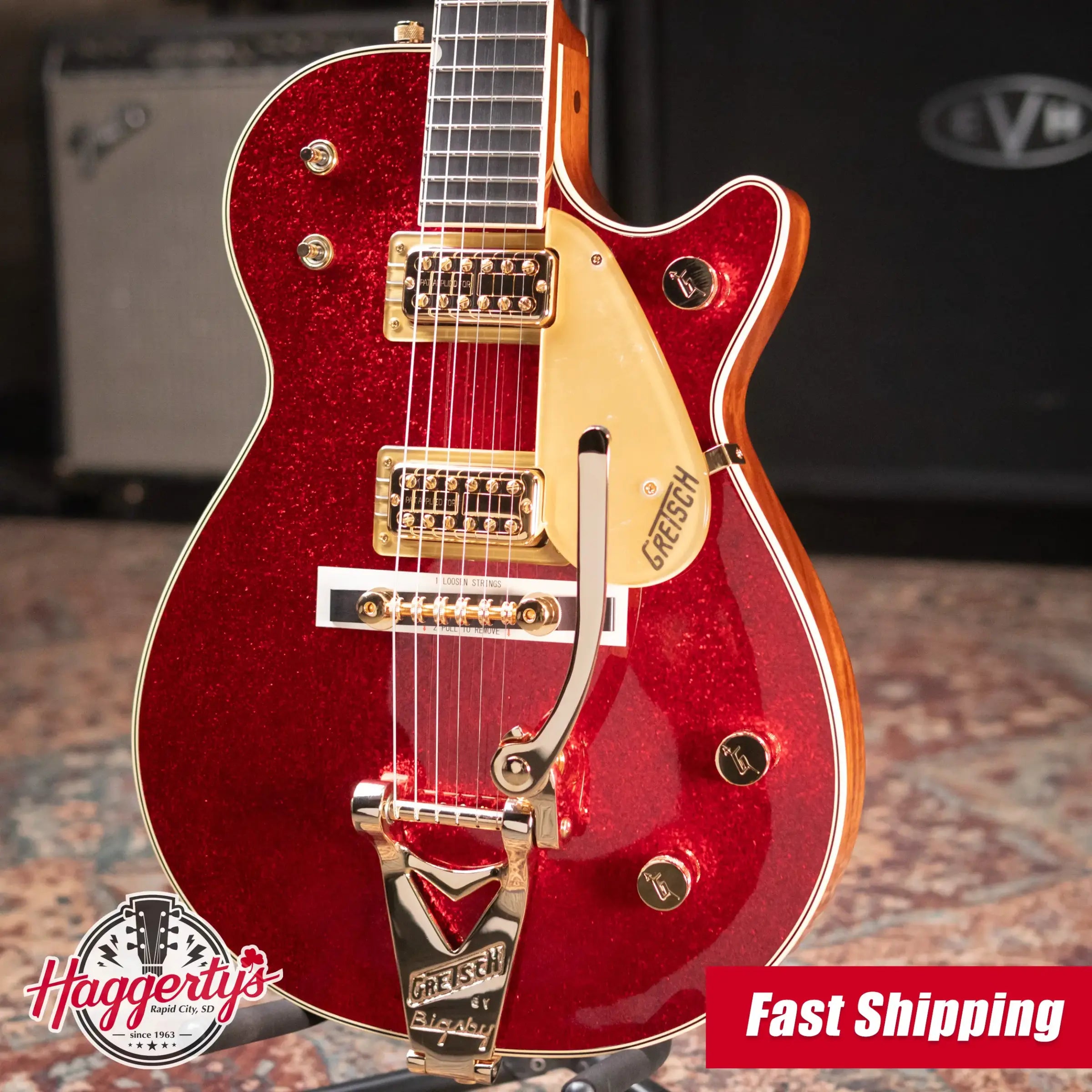 Gretsch G6129TG-59VS Limited Edition Sparkle Jet with String-Thru Bigsby - Red Sparkle with Hardshell Case