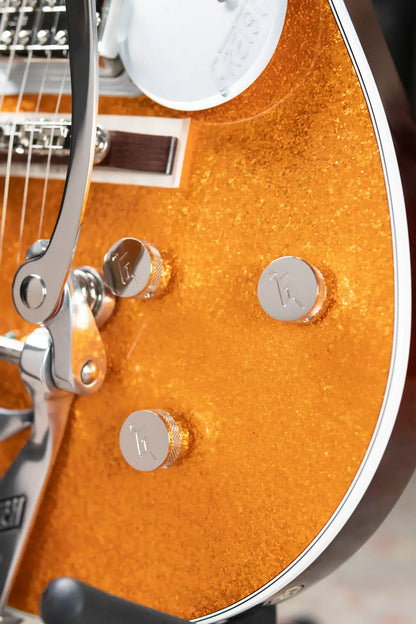 Gretsch G6129T-89 Vintage Select '89 Sparkle Jet with Bigsby Electric Guitar - Gold Sparkle with Hardshell Case