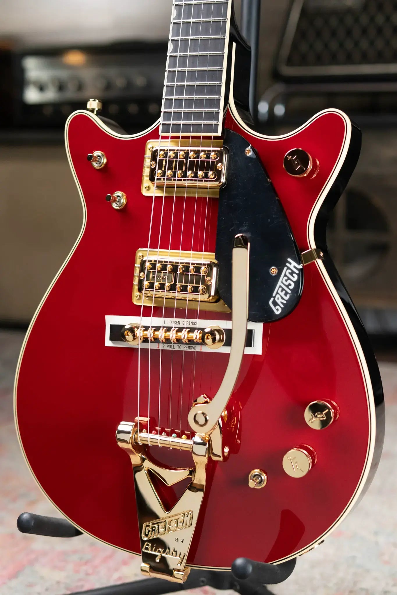 Gretsch G6131T-62 Vintage Select '62 Jet with Bigsby Electric Guitar - Vintage Firebird Red with Hardshell Case