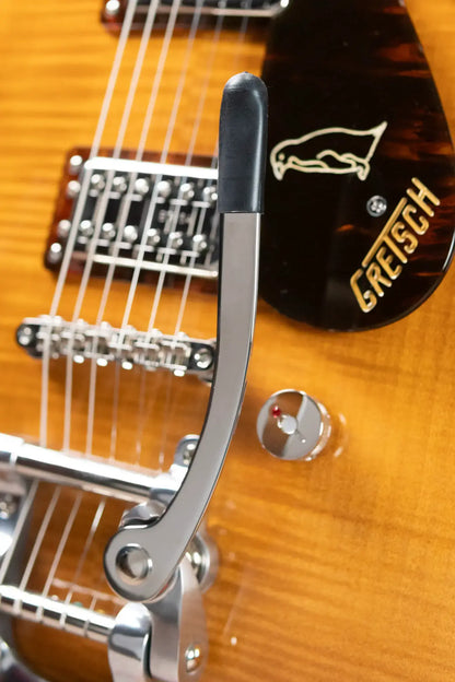 Gretsch G6134TFM-NH Nigel Hendroff Signature Penguin Electric Guitar - Amber Flame with Hardshell Case