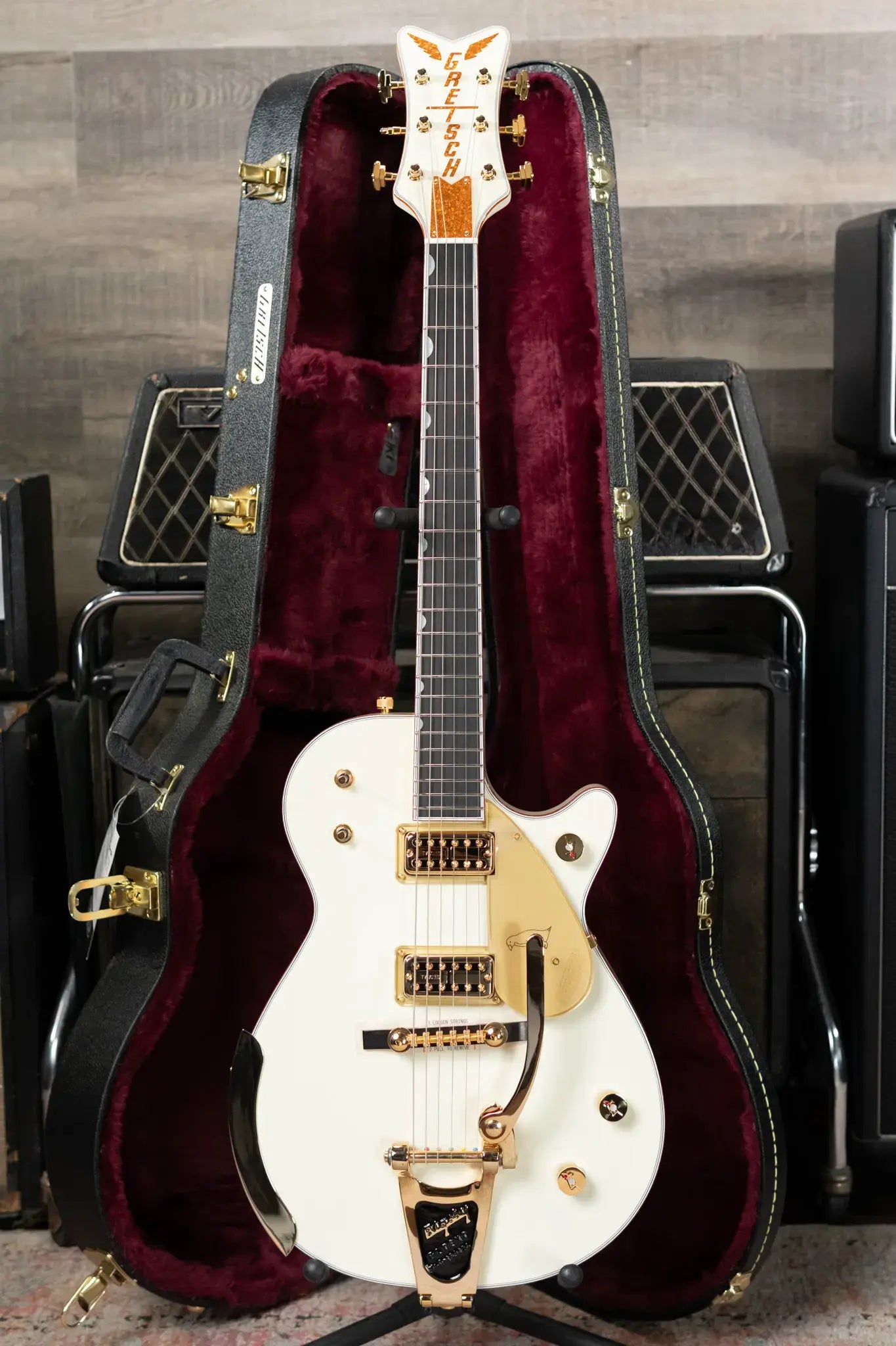 Gretsch G6134T-58 Vintage Select ’58 Penguin with Bigsby, TV Jones - Vintage White with Hardshell Case