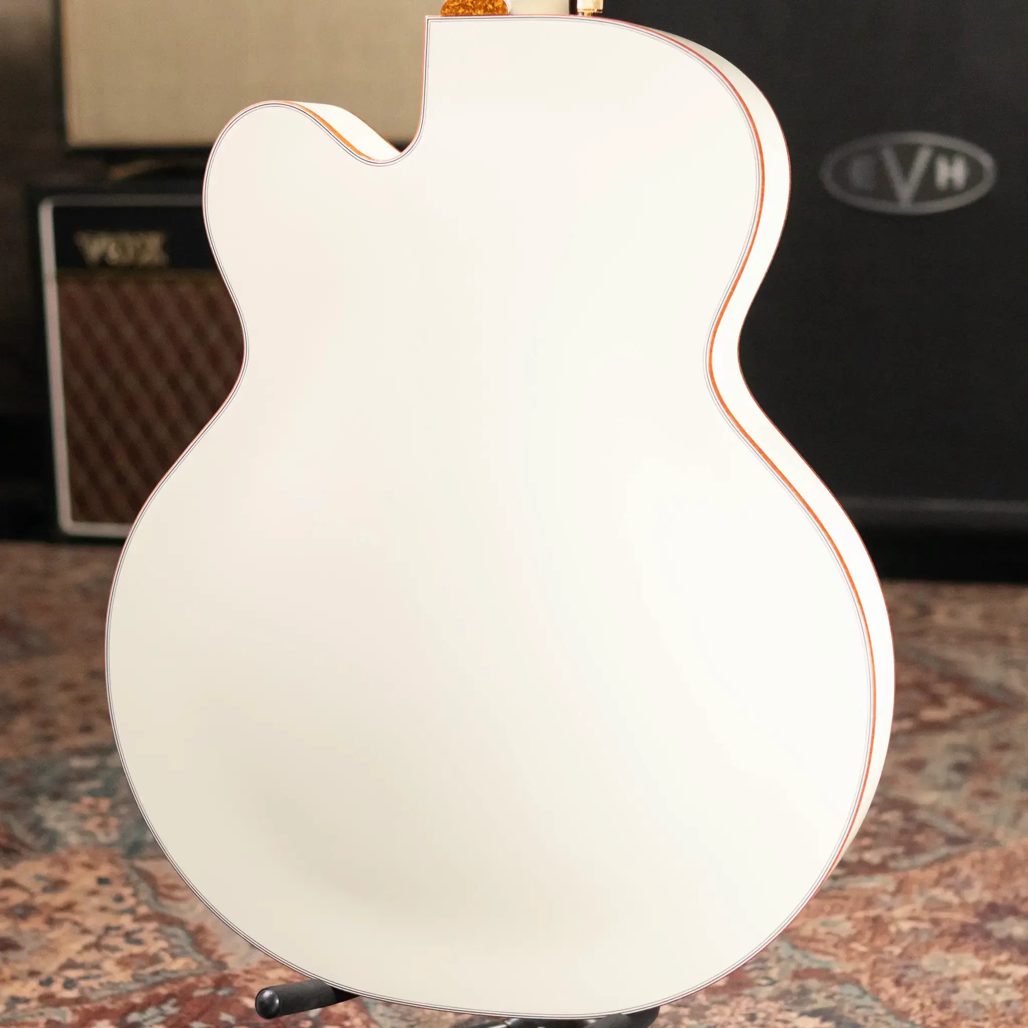 Gretsch G6136-55 Vintage Select Edition '55 Falcon Hollow Body with Cadillac Tailpiece, TV Jones, Solid Spruce Top - Vintage White, Lacquer with Hardshell Case