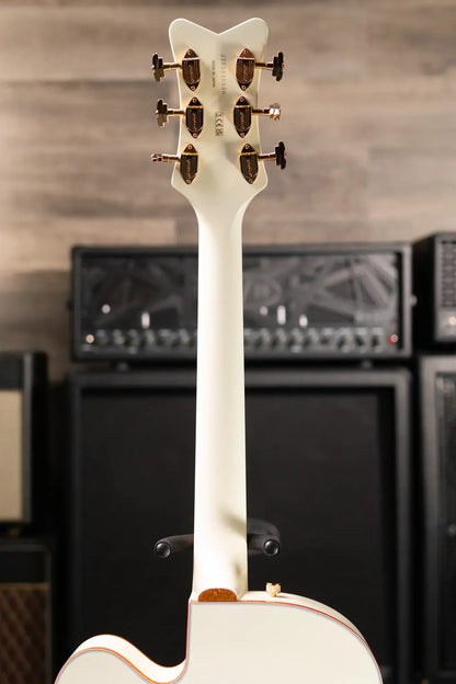Gretsch G6136-55 Vintage Select Edition '55 Falcon Hollow Body with Cadillac Tailpiece, TV Jones, Solid Spruce Top - Vintage White, Lacquer with Hardshell Case