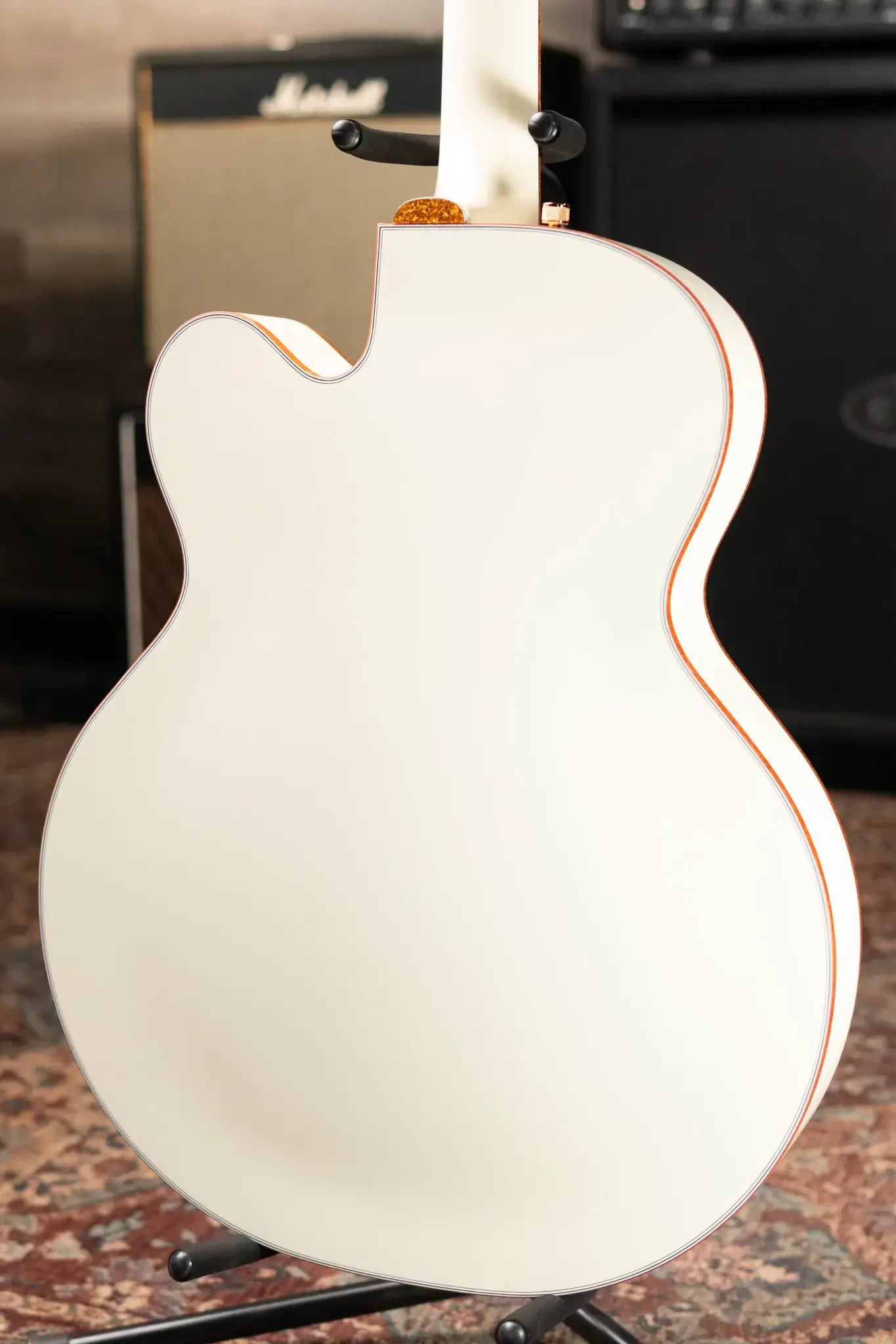 Gretsch G6136-55 Vintage Select Edition '55 Falcon Hollow Body with Cadillac Tailpiece, TV Jones, Solid Spruce Top - Vintage White, Lacquer with Hardshell Case