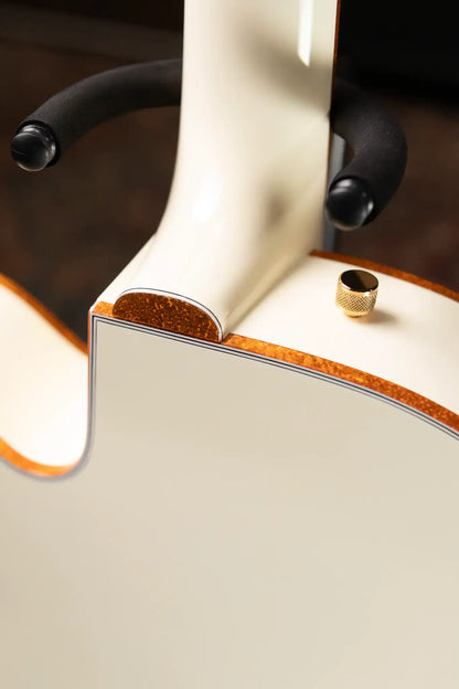 Gretsch G6136-55 Vintage Select Edition '55 Falcon Hollow Body with Cadillac Tailpiece, TV Jones, Solid Spruce Top - Vintage White, Lacquer with Hardshell Case