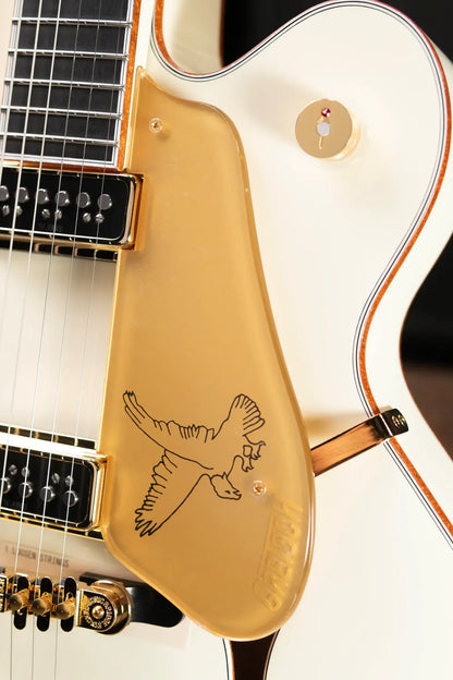 Gretsch G6136-55 Vintage Select Edition '55 Falcon Hollow Body with Cadillac Tailpiece, TV Jones, Solid Spruce Top - Vintage White, Lacquer with Hardshell Case