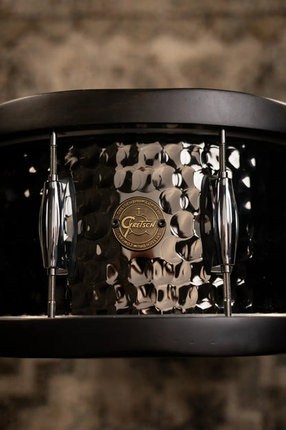 Gretsch S16514WHBSH 6.5x14" Hammered Black Steel Snare Drum with Case - Used