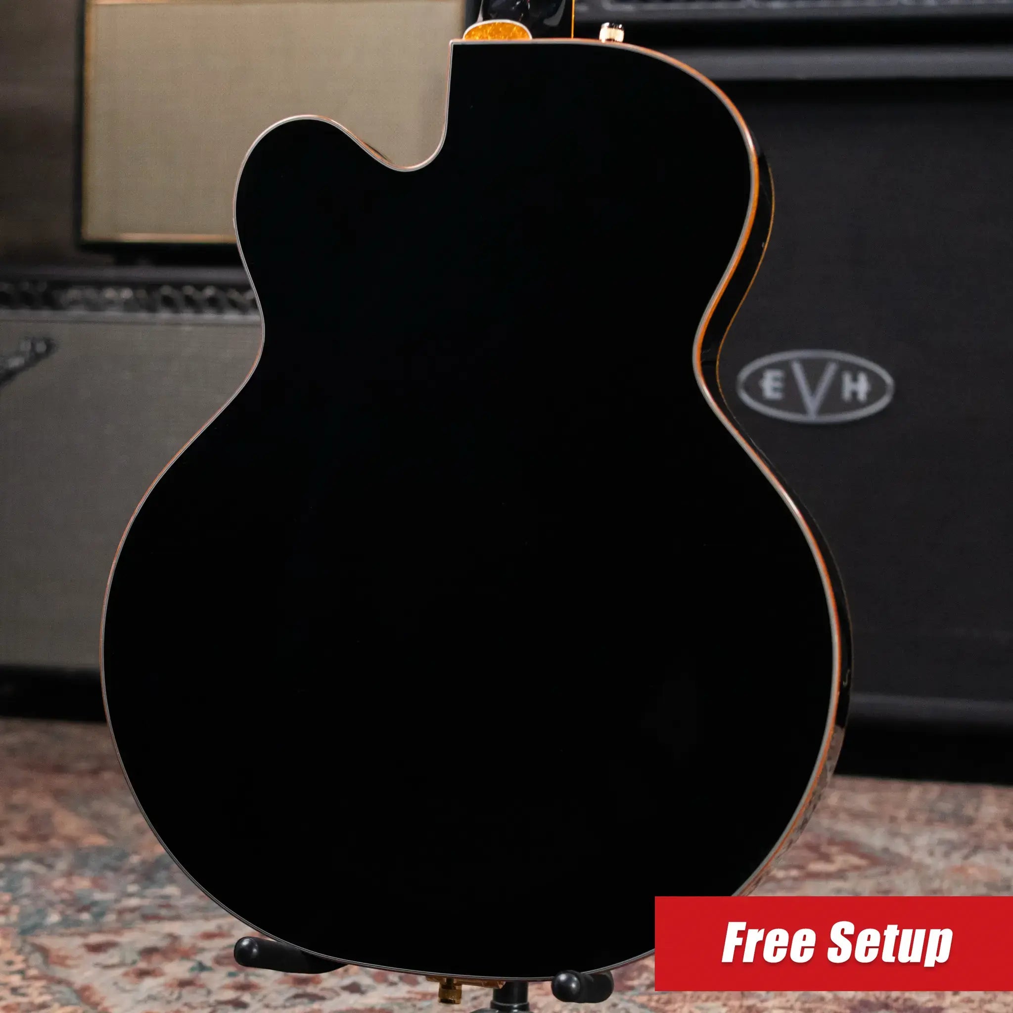 Gretsch Synchromatic Falcon Hollow Body Single-Cut with Bigsby - Black with Hardshell Case