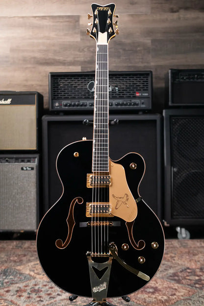 Gretsch Synchromatic Falcon Hollow Body Single-Cut with Bigsby - Black with Hardshell Case