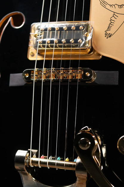 Gretsch Synchromatic Falcon Hollow Body Single-Cut with Bigsby - Black with Hardshell Case