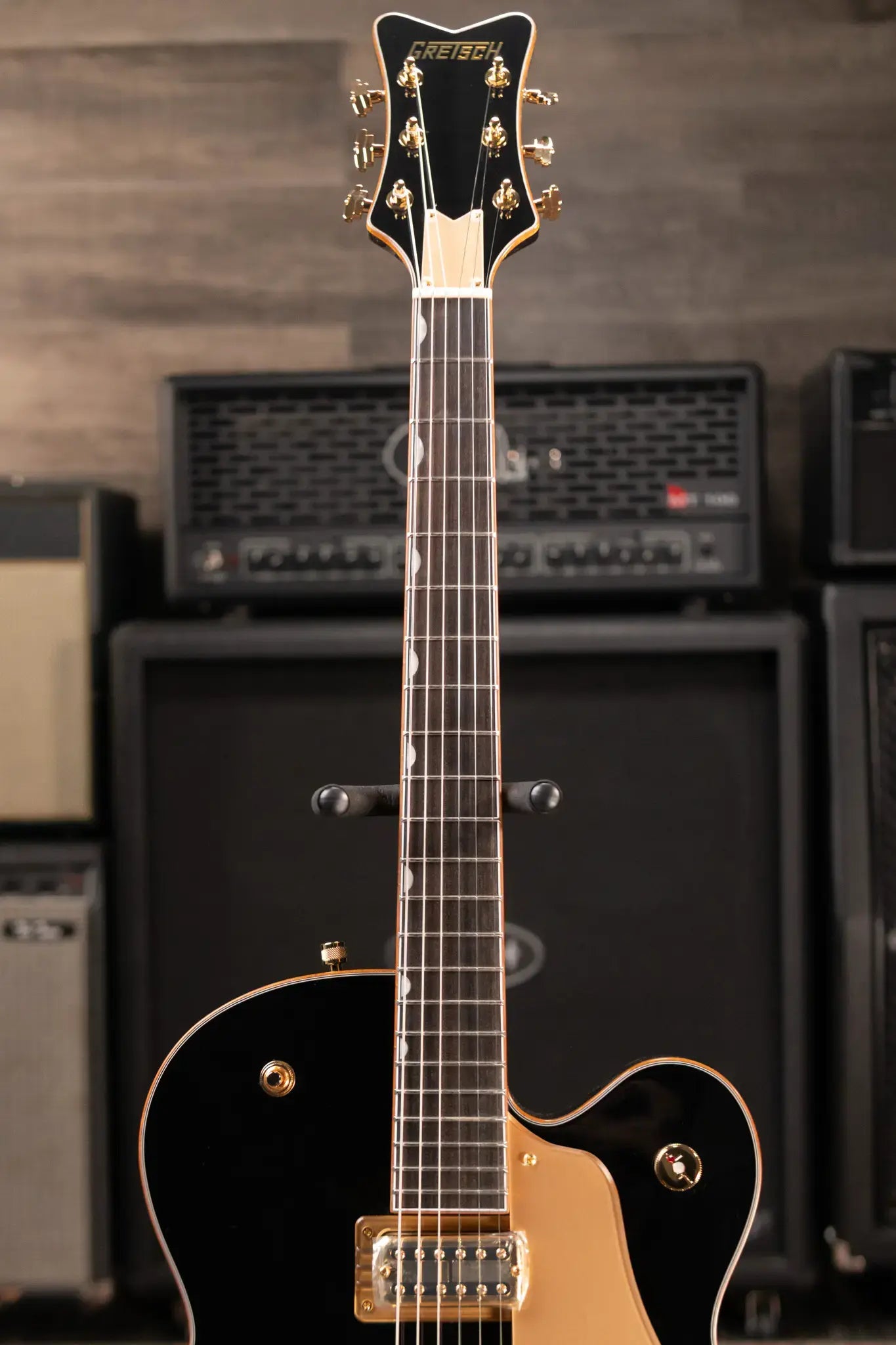 Gretsch Synchromatic Falcon Hollow Body Single-Cut with Bigsby Electric Guitar - Black with Hardshell Case