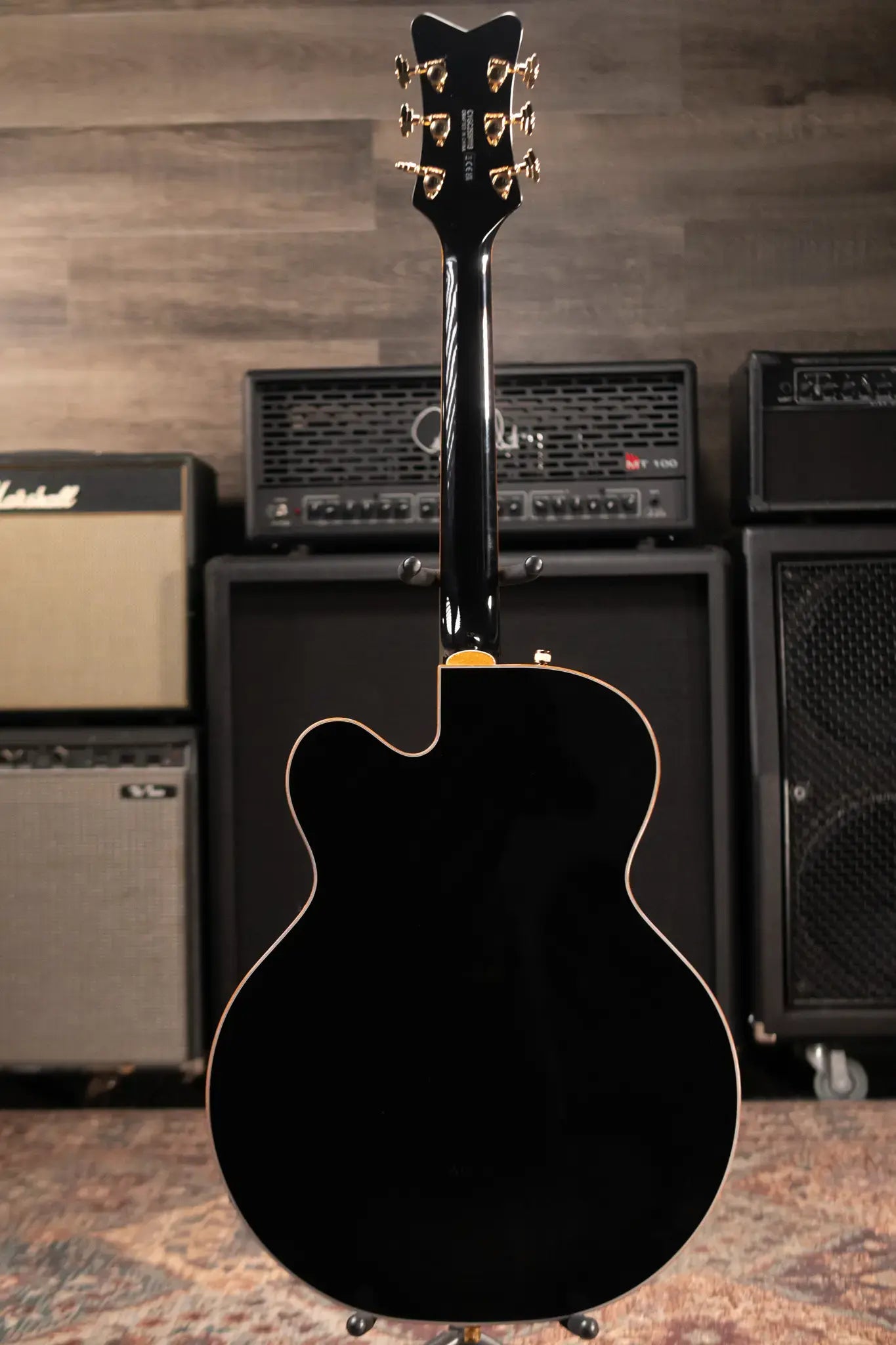 Gretsch Synchromatic Falcon Hollow Body Single-Cut with Bigsby Electric Guitar - Black with Hardshell Case