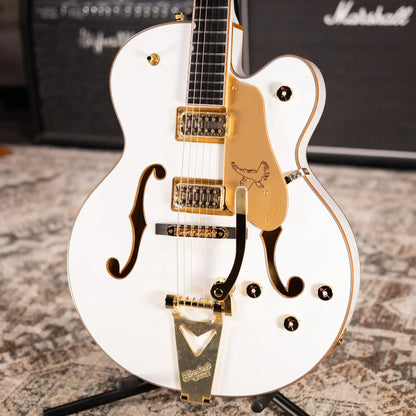 Gretsch Synchromatic Falcon Hollow Body Single-Cut with Bigsby Electric Guitar - Snowcrest White with Hardshell Case