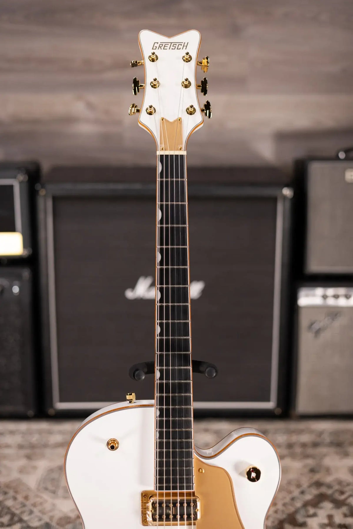 Gretsch Synchromatic Falcon Hollow Body Single-Cut with Bigsby Electric Guitar - Snowcrest White with Hardshell Case