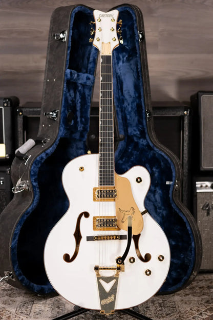 Gretsch Synchromatic Falcon Hollow Body Single-Cut with Bigsby Electric Guitar - Snowcrest White with Hardshell Case