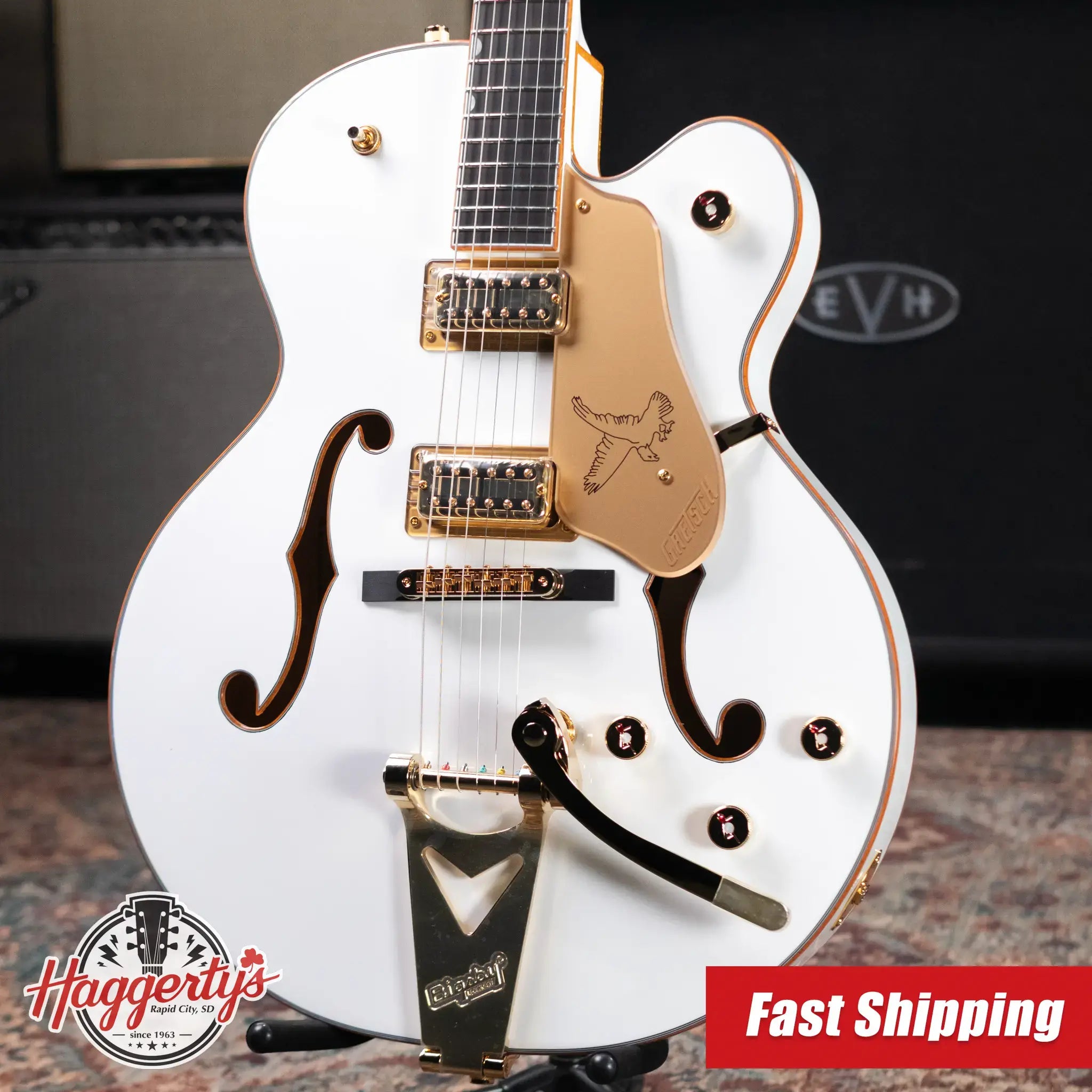 Gretsch Synchromatic Falcon Hollow Body Single-Cut with Bigsby - Snowcrest White with Hardshell Case