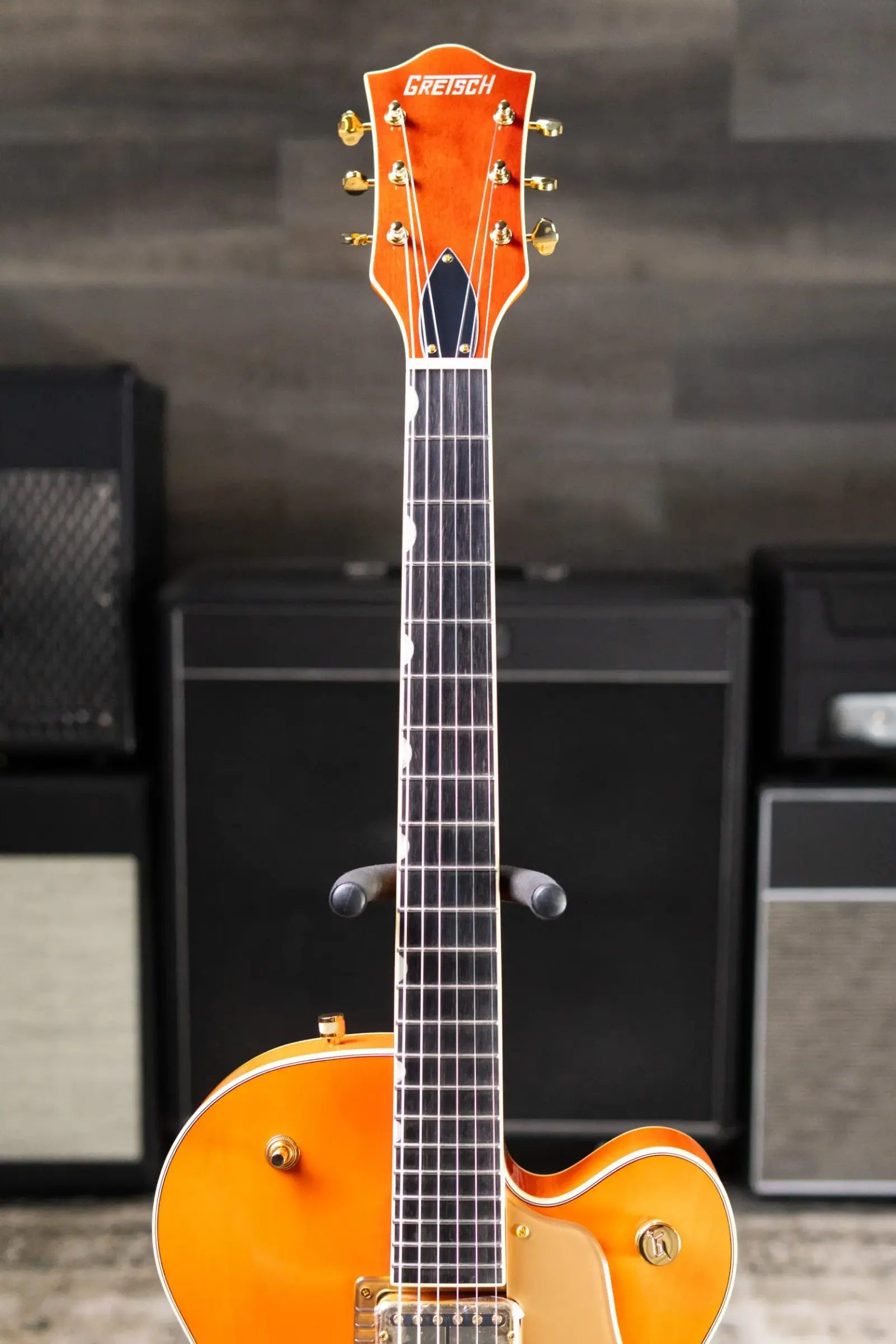 Gretsch Synchromatic Nashville Hollow Body Single-Cut with Bigsby Electric Guitar - 50's Orange Stain with Hardshell Case