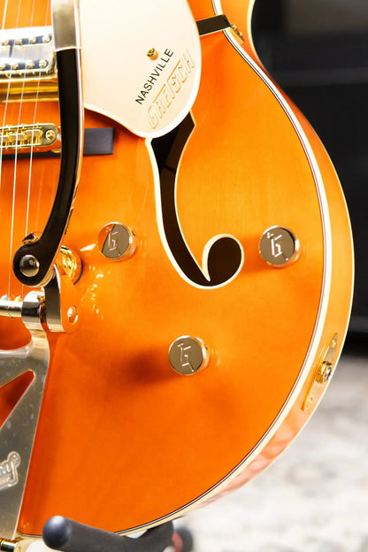 Gretsch Synchromatic Nashville Hollow Body Single-Cut with Bigsby Electric Guitar - 50's Orange Stain with Hardshell Case