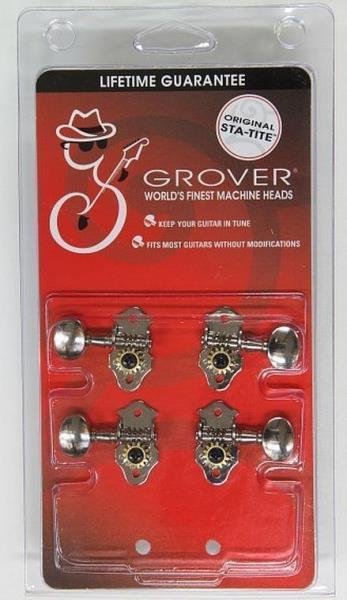 Grover Geared Ukulele Tuning Keys, Nickel, Set of 4