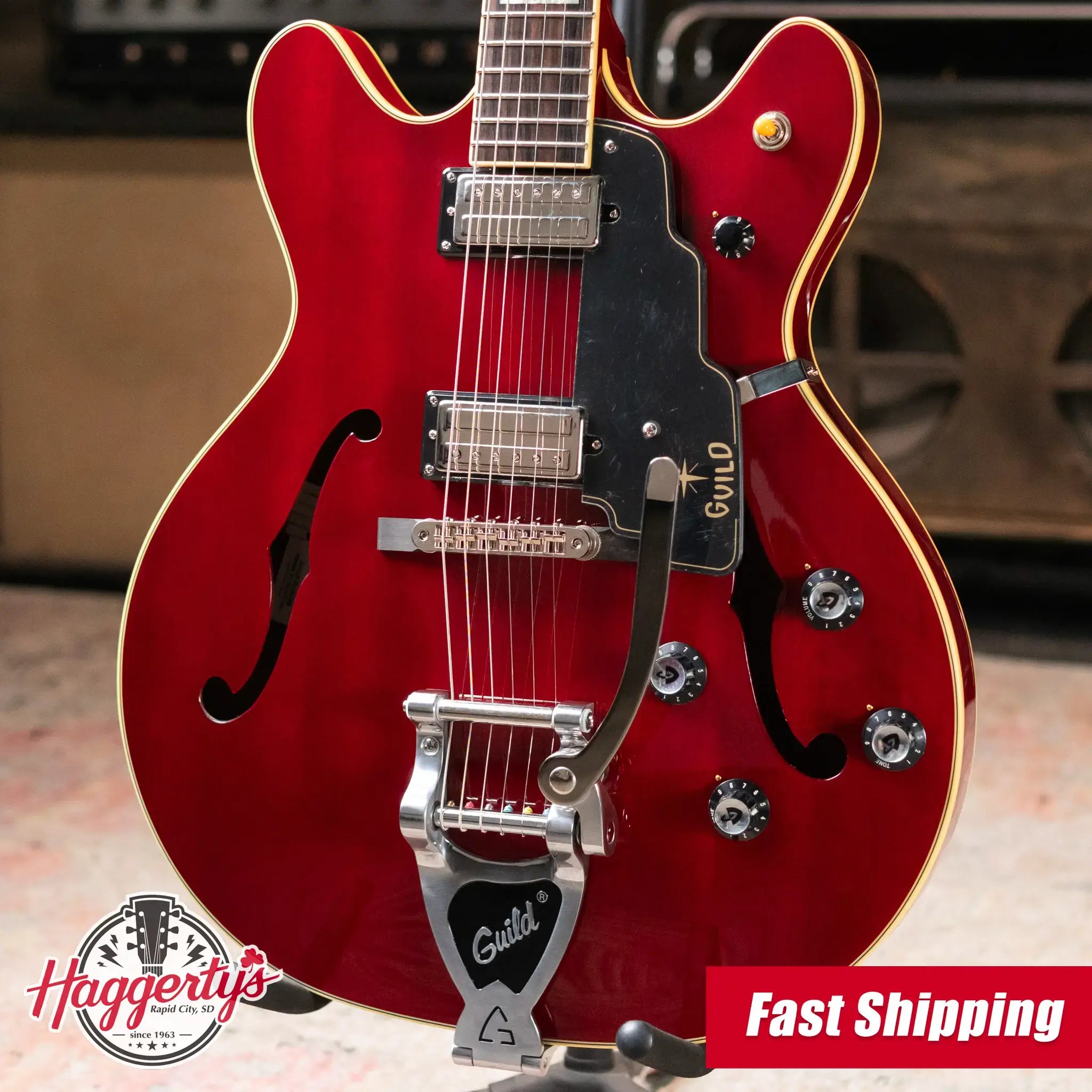 Guild SF-V Electric Guitar - Cherry Red with Hardshell Case - Used