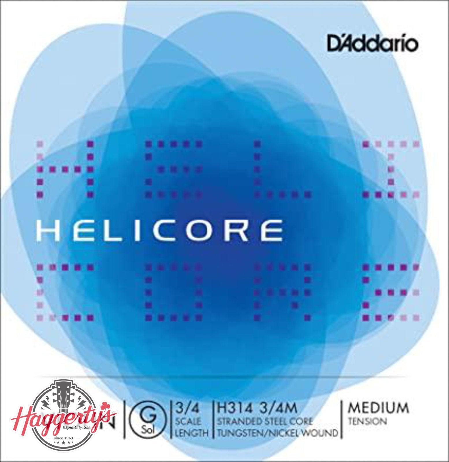 D'Addario Helicore 3/4 Violin String Set - Medium Tension - H310 3/4M