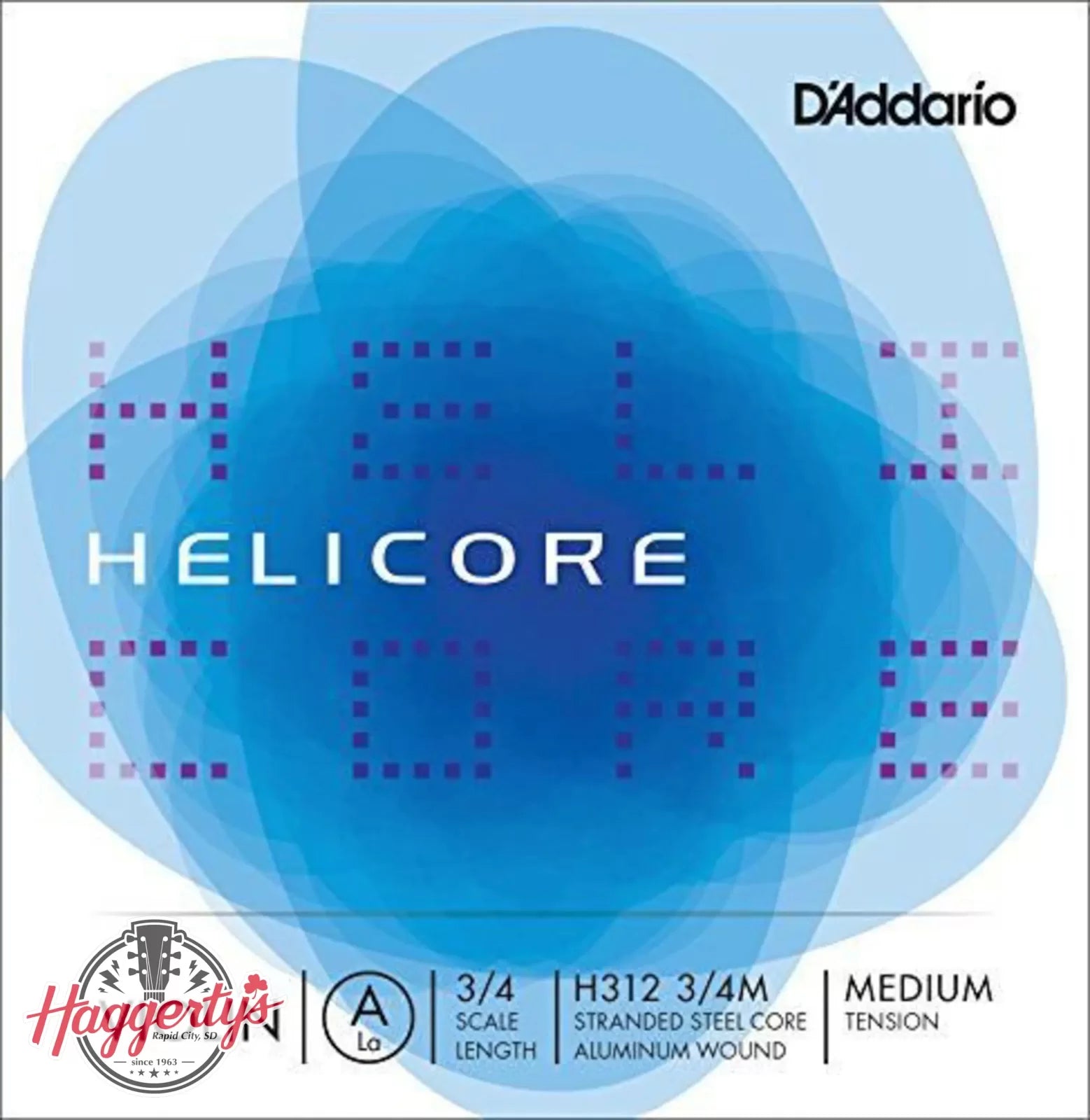 D’Addario Helicore 3/4 Violin Single String A - Medium Tension - H312 3/4M