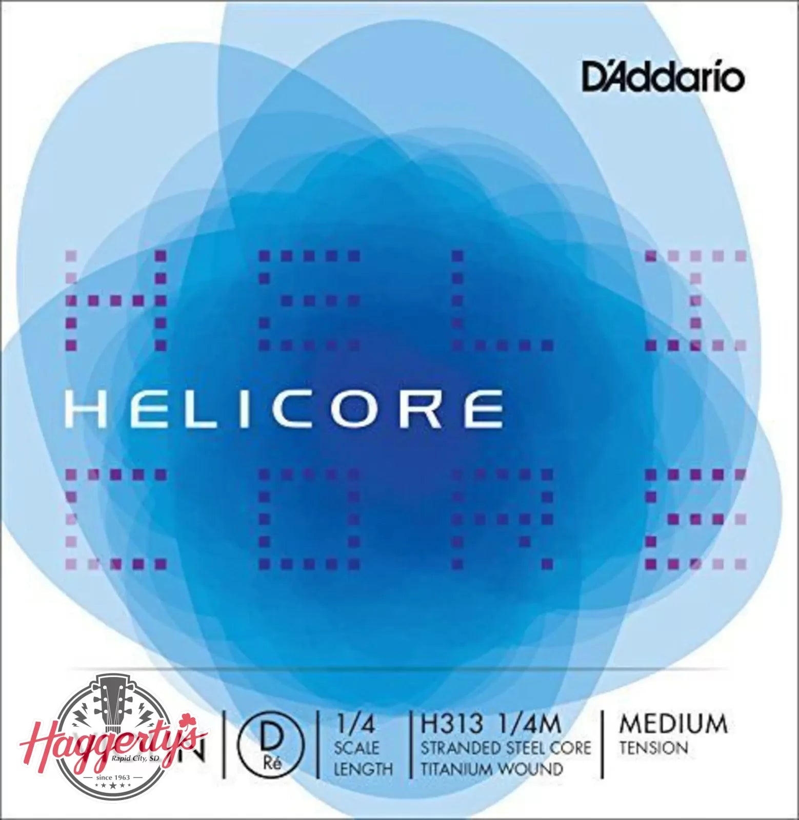 D’Addario Helicore 1/4 Violin Single String D - Medium Tension - H313 1/4M