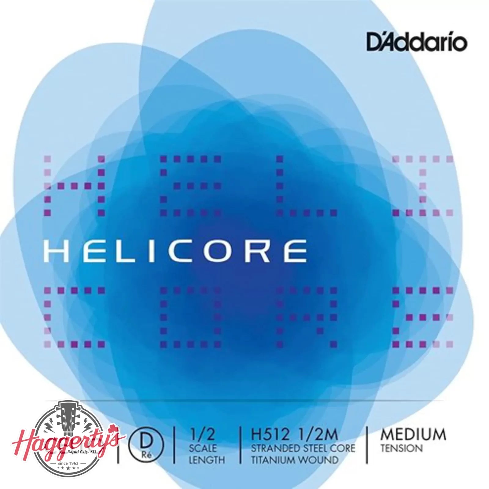 D’Addario Helicore 1/2 Cello Single String D - Medium Tension - H512 1/2M