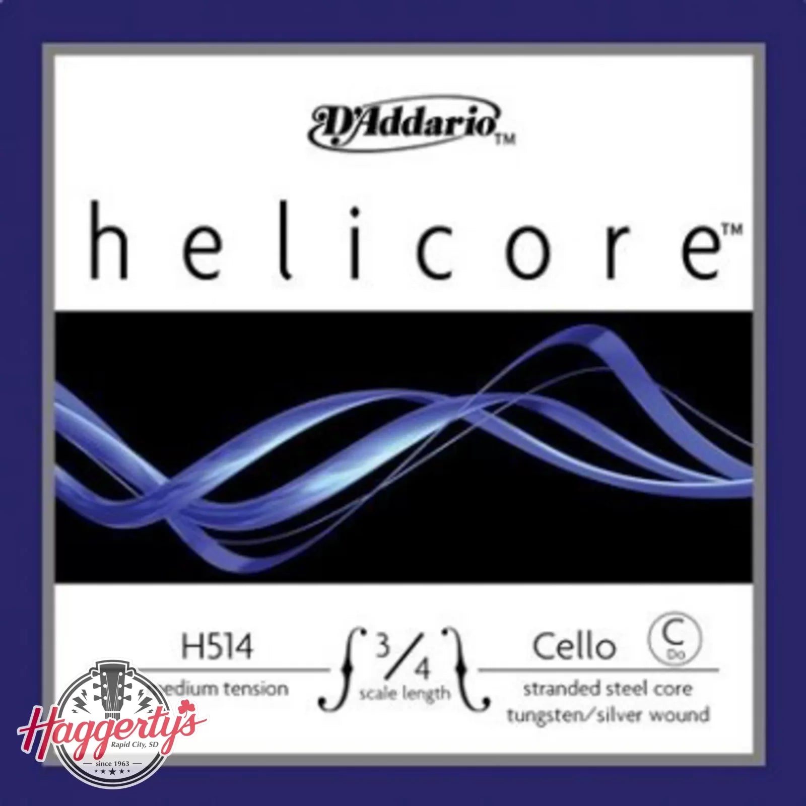 D'Addario Helicore 3/4 Cello Single String C - Medium Tension - H514 3/4M