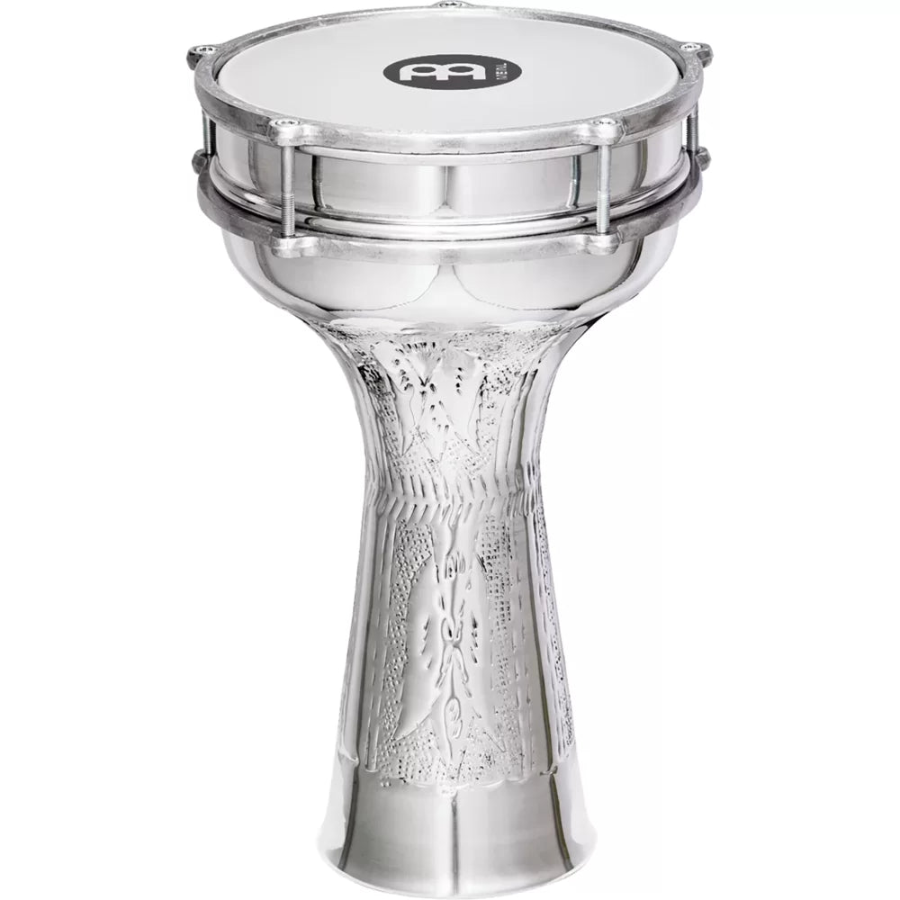 Meinl Percussion 8" Aluminum Jingle Darbuka, Hand hammered shell