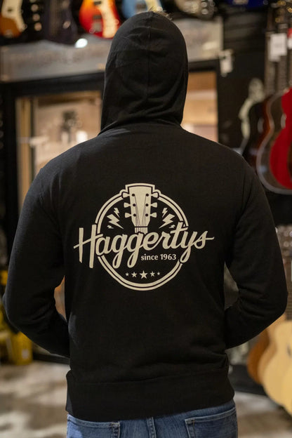 Haggerty's Full Zip Logo Hoodie - Black (Medium)