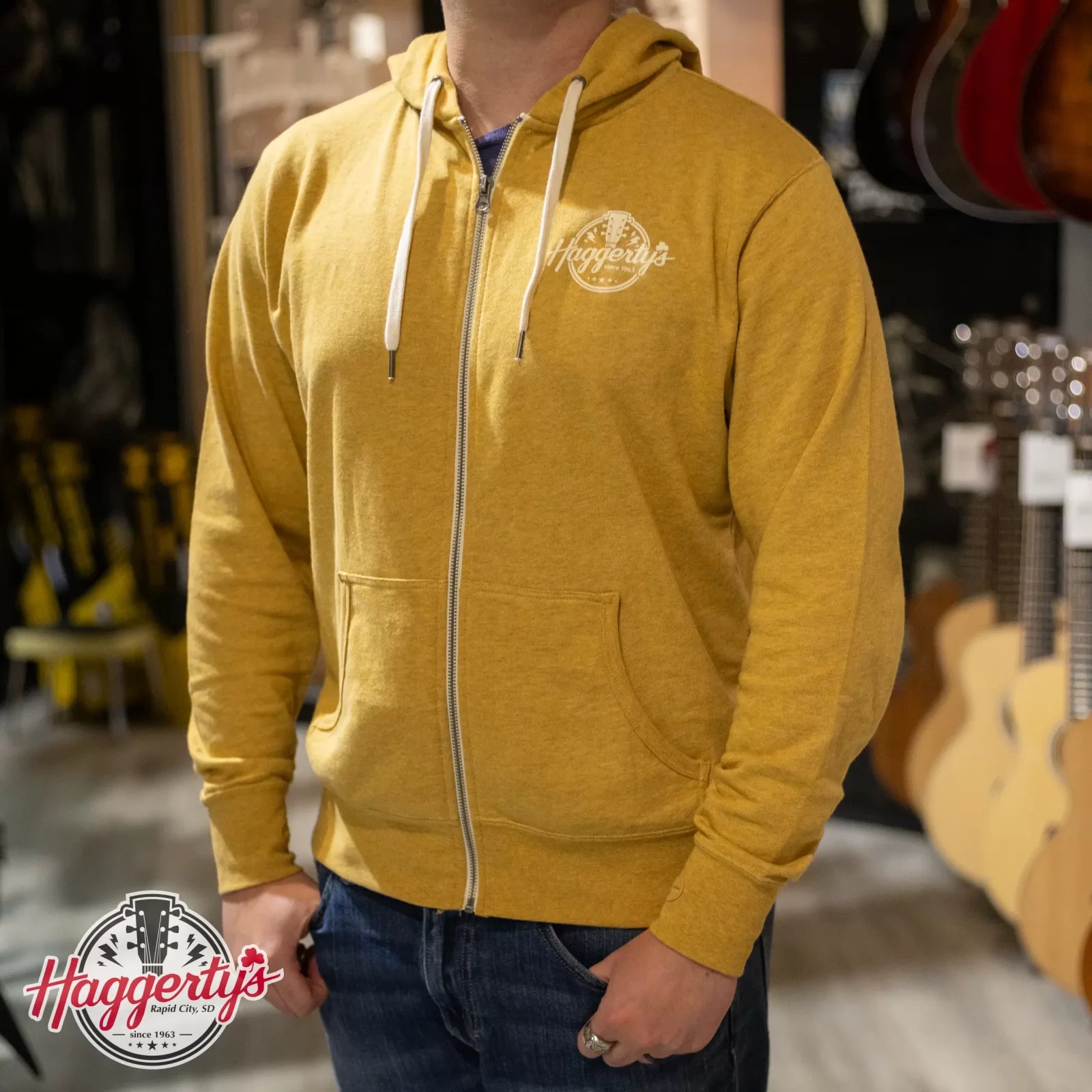 Haggerty's Full Zip Logo Hoodie - Gold (XL)